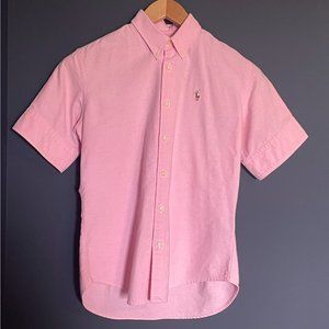 Ralph Lauren Cotton Oxford Short-Sleeve Shirt for Woman Color Bath Pink